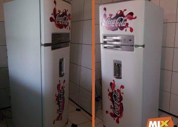 Adesivação de Geladeira | Tema: Coca-Cola